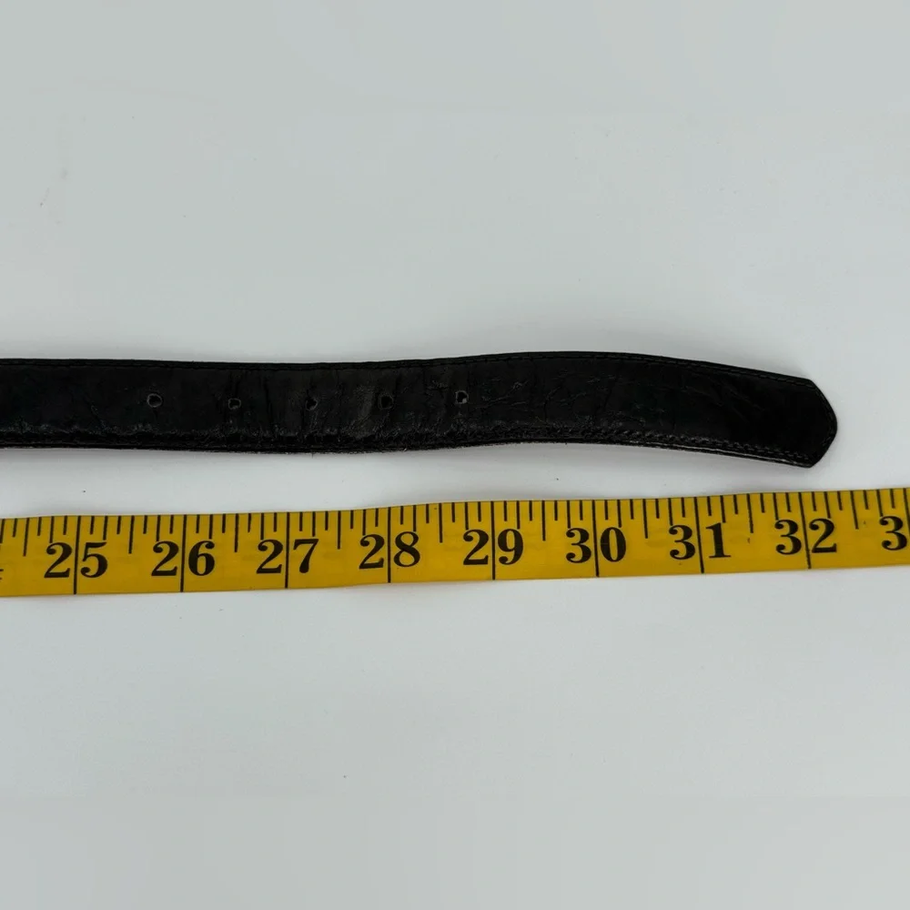 Vintage Morris‎ Moskowitz Black Leather Belt 80s 90s